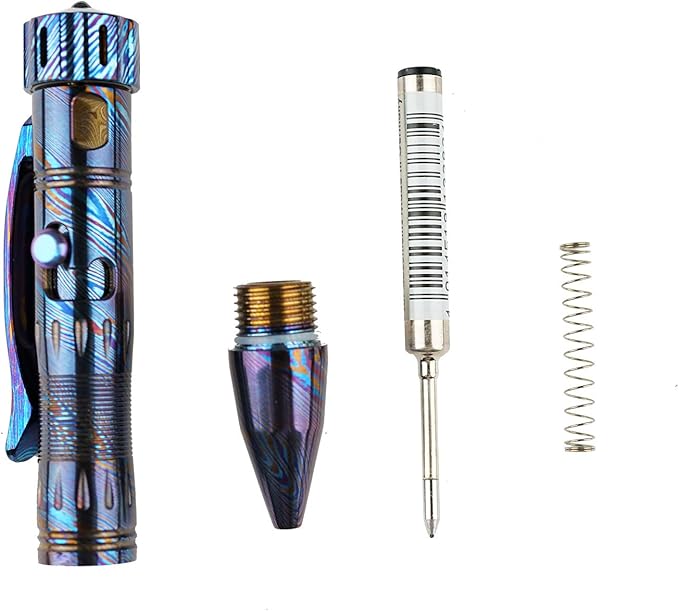 MecArmy TPX10 Mini Titanium Bolt Action Tactical Pen with Replaceable Refill Small EDC Tactical Pen with Stress-Relief Spinner Tail for Office Outdoor Lightweight for Daily Carry (Titanium Bronze)