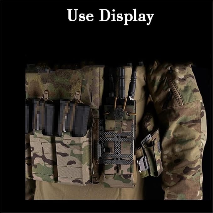 2PCS - F Model Tactical Holder Molle Radio Pouch Universal Radio Bag Adjustable Walkie Talkies Storage Outdoor Sports Duty Belt Pack