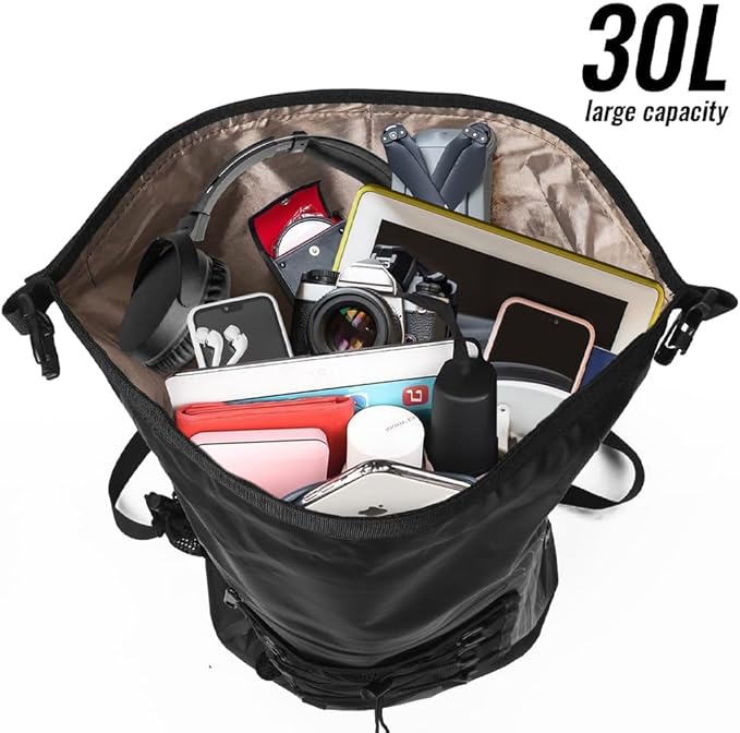 Faraday Travel Backpack Dry bag - EMP Proof Military Grade 30L Sports Outdoor Bag - Waterproof RFID Signal Blocking Protect Against Tracking Spying &amp Hackings for Travel/Work