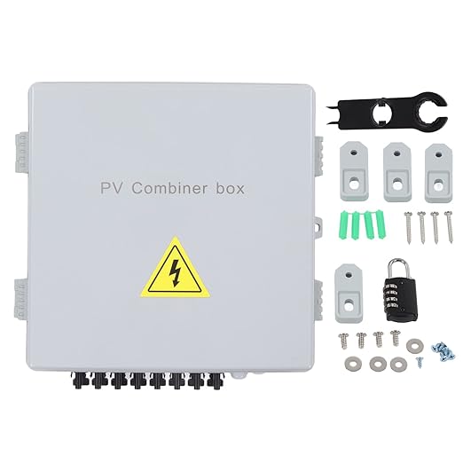 Solar Combiner Box 8 String 80A Circuit Breaker IP65 Outdoor Rated for Off Grid PV System Panel Power Distribution
