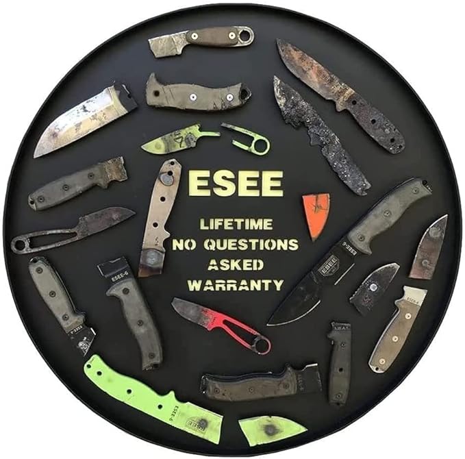 ESEE 4P Survival Knife - Field Tested Fixed Blade Knife with Molded Polymer Sheath &amp Clip Plate Full Tang Plain Edge - Durable Outdoor Camping Blade with Sheath for Survival