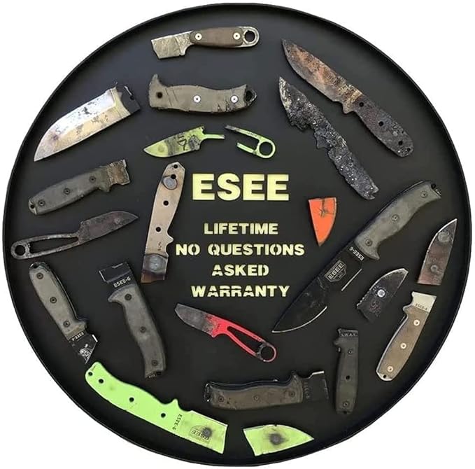 ESEE 3P Fixed Blade Knife with Grey Micarta Scale Handles and Coyote Molded Sheath
