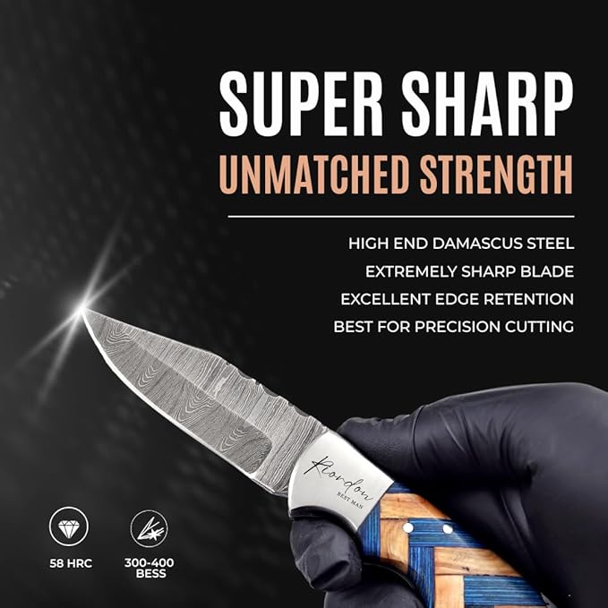 Custom Pocket Knife gifts for Men Personalized Damascus Folding Knife Engraved Gifts for Him Dad Boyfriend Husband Anniversary Groomsmen Gifts. Custom Knife for Camping Hunting Everyday Carry (