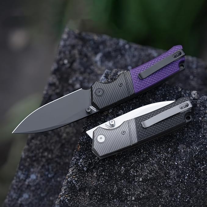 XUN125-BGS 3.27 Folding Pocket Knife for Man 14C28N Steel Satin Blade with Reversible Clip for EDC &amp Outdoor Camping