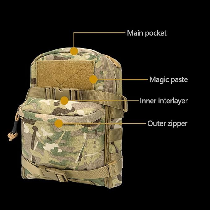 Mini Tactical MOLLE Hydration Pack Water Reservoir Bag Outdoor Water Bladder Carrier Pack for Tactical Vest Backpack