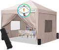 Quictent Privacy 8x8 Pop up Canopy Tent with Sidewalls and Roll-up Ventilated Windows One Person Easy Setup Outdoor Commercial Gazebo Shelter Enclosed Waterproof Bonus 4 Sandbags