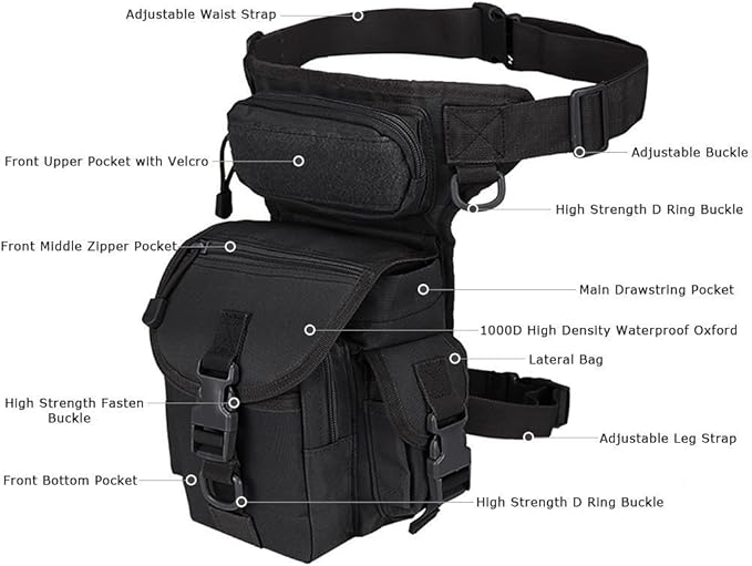 Multi-Purpose Tactical Drop Leg Bag Tool Fanny Thigh Pack Leg Rig Military Motorcycle Camera Versipack Utility Pouch Black/Coyote Tan/Army Green/Camouflage 7 Colors Available