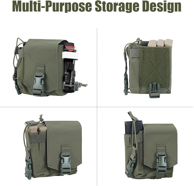 Tactical Molle Admin Pouches Molle Radio Pouch Magazine Pouch Utility Tools Storage Organizer with Hook &amp Loop Fastener for Hiking Hunting Shooting