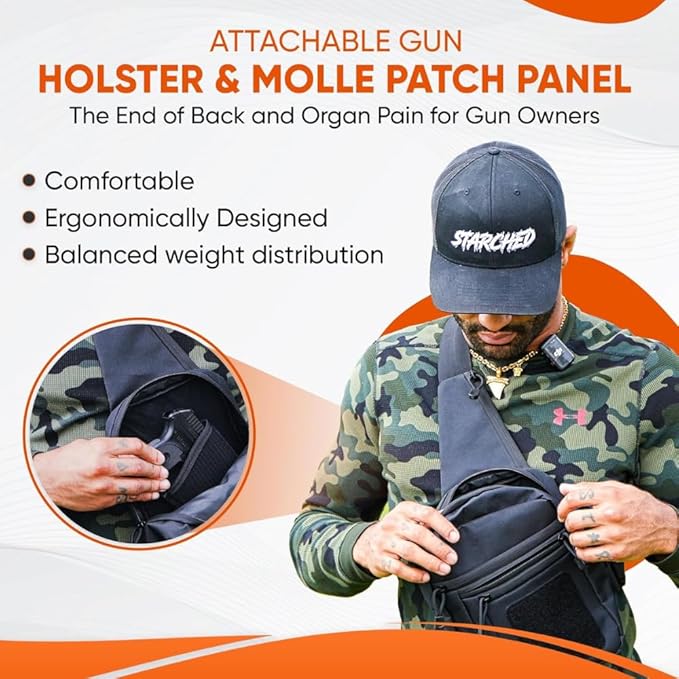 DINOSAURIZED - Raptor Sling Bag – (Right-Handed) Tactical Shoulder Chest Pack for Men and Women Versatile EDC Sling Backpack with Durable Design Perfect for Shooting Hunting and Daily Use.