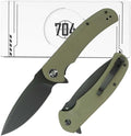 704 Gear Urban Ranger EDC Folding Pocket Knife | Full Size 3.74 Blade D2 Steel G10 Handle Reversible Pocket Clip | Olive Drab Green