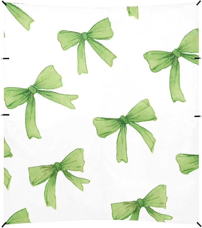 ALAZA Green Watercolor Bow Pattern Beach Tent Sun Shelter Portable Canopy Sunshade for Outdoor Camping Picnics Backyard Fun 10x9 ft