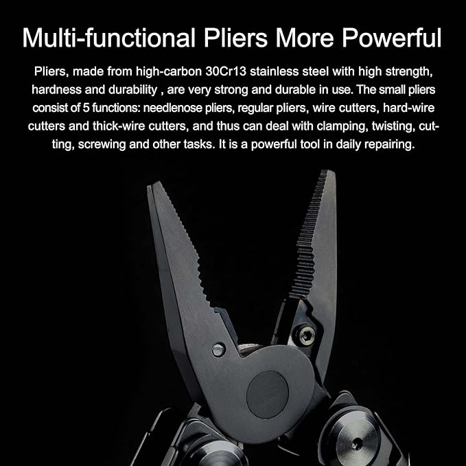 NEXTORCH MT10 16-in-1 Multi-Tool Stainless Steel Multitool Pliers with 50Cr15MoV Pocket Knife Huge Scissors EDC Multitool Utility Tool for Camping Outdoor Activities