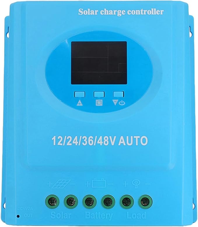 150A MPPT Solar Charge Controller 12V 24V 36V 48V Automatic Adaptation Intelligent Regulator with LCD Display Dual USB Ports for Lead Lithium Battery Solar Power System (120A)