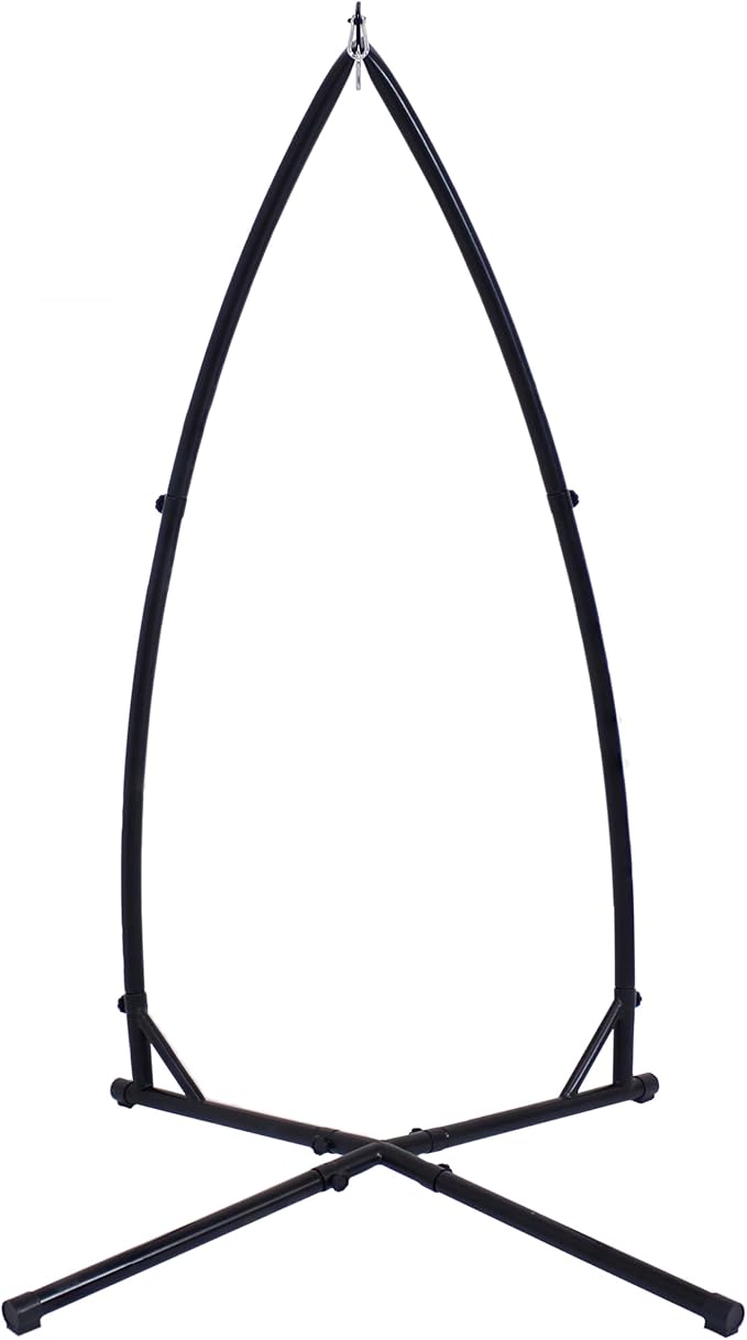 Sunnydaze Steel Hammock Chair X-Stand - 250-Pound Capacity - for Indoor or Outdoor Use - Black Powder-Coated Finish