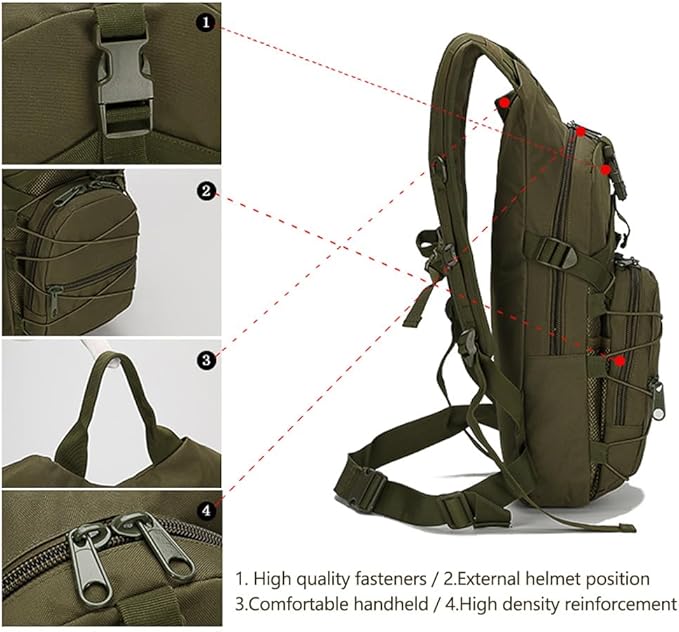 Tactical Backpack Small Military Daypack Assault Pack Rucksack Bag for Travel Hiking Running Outdoor Sports (Sansha Color)