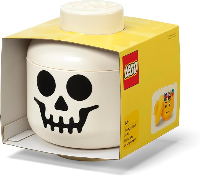 Room Copenhagen LEGO Storage Heads Stackable Storage Container - Buildable Organizational Bins for Kid’s Toys and Accessories - 6.30 x 6.30 x 7.28in - Small Skeleton Holds 250 Bricks