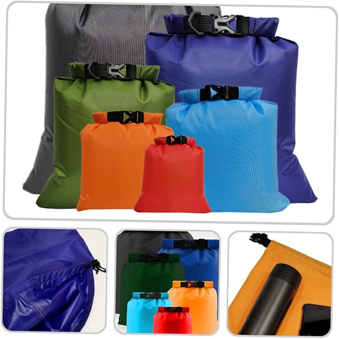 HANABASS 12pcs Portable Floating Dry Pouch Dry Bag for Camping Hiking Kayaking Water-resistant Storage Bag