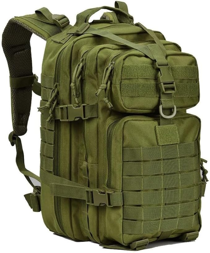 REEBOW GEAR Military Tactical Backpack for Men Large 34L Army 3 Day Assault Pack Molle Bag Backpacks (34L Army Green)
