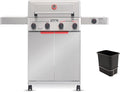 Monument Grills 4+1 Burner Stainless Steel 525 sq.in Propane Gas Grill 49000 BTU Outdoor Mesa 2 Grill with Broil Zone Side Burner Foldable Side Shelf Assembles in 30 Mins with Trash Can &amp R