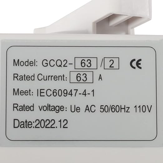 (New) 2P 63A Dual Power Automatic Transfer Switch with Manual Changeover and Generator 110V White