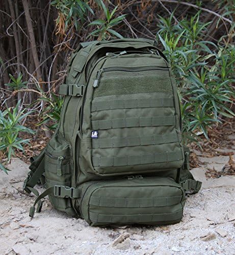 LA Police Gear LAPG Operator Tactical Backpack Adjustable Outdoor Operation Backpack with MOLLE System Hiking Knapsack - OD Green