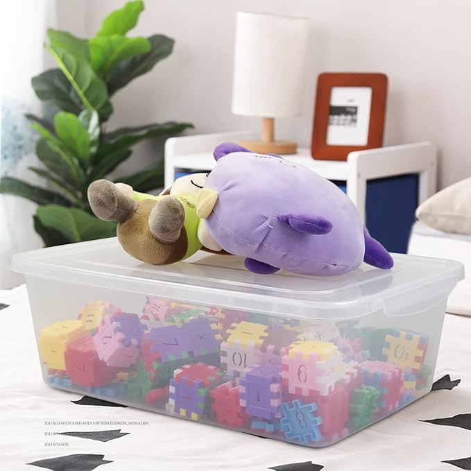 16 Quart Clear Storage Boxes Plastic Storage Containers 2 Packs