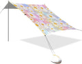 Beach Canopy with Windproof Ropes &amp Sandbags Beach Tent Sun Shade Sun Shelter for Camping Trips Fishing Backyard Fun or Picnics Daisy
