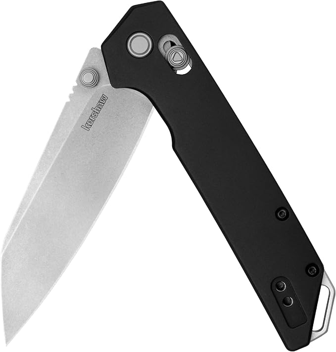 Kershaw Iridium Reverse Tanto Folding Pocket Knife Sleek 3.4 inch D2 Steel Blade DuraLock Locking Mechanism Aluminum Handle Designed in the USA