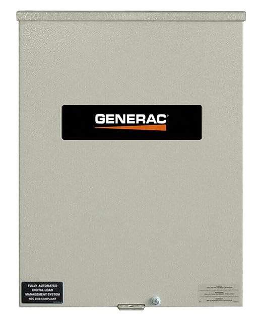 Generac 100-Amp Generator Transfer Switch Automatic Smart Transfer Switch 120/240V Single Phase NEMA 3R Enclosure Load Management Ready