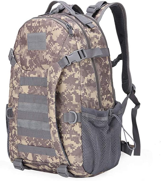 Outdoor Sports Pack Hiking Bag Tactical Rucksack Camo Knapsack Combat Camouflage Tactical Molle 30L Backpack - ACU