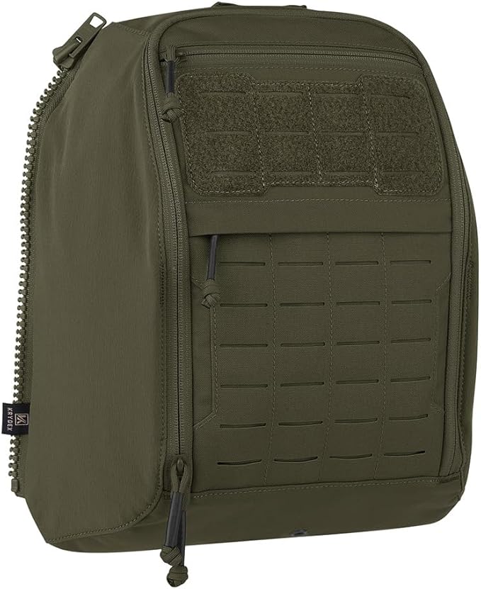 KRYDEX Tactical Zip-on Back Panel for Scarab Vest MOLLE Helmet Backpack with Hydration Bladder Holder (RG)
