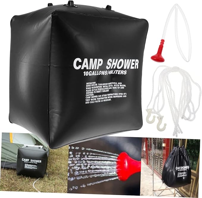 SUPVOX 1set Solar Shower Bag Portable Camping Pouch for Outdoor Use Convenient Solar Heating Bag for Hiking Fishing and Travel