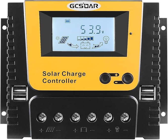 40A Charge Controller  12V/24V/36V/48V Auto Max PV 100V .Positive Grounding 40amp Solar Charge ControllerLCD Display Work for Lead-Acid Sealed/Gel(AGM)/Flooded and Lithium Battery