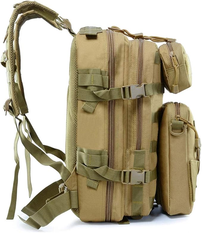 Outdoor Sports Pack Hiking Bag Tactical Rucksack Camo Knapsack Combat Camouflage Tactical 30L Backpack - Tan