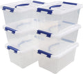 Kiddream 7 Quart Clear Plastic Box Bins 6-pack Small Storage Bins with Lids