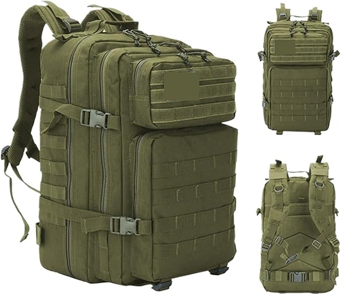 Compatible For 50L Tactical Backpack Men's Travel Large Capacity Rucksacks Men Outdoor Sports Multi-functional Bags(B090-GREEN)
