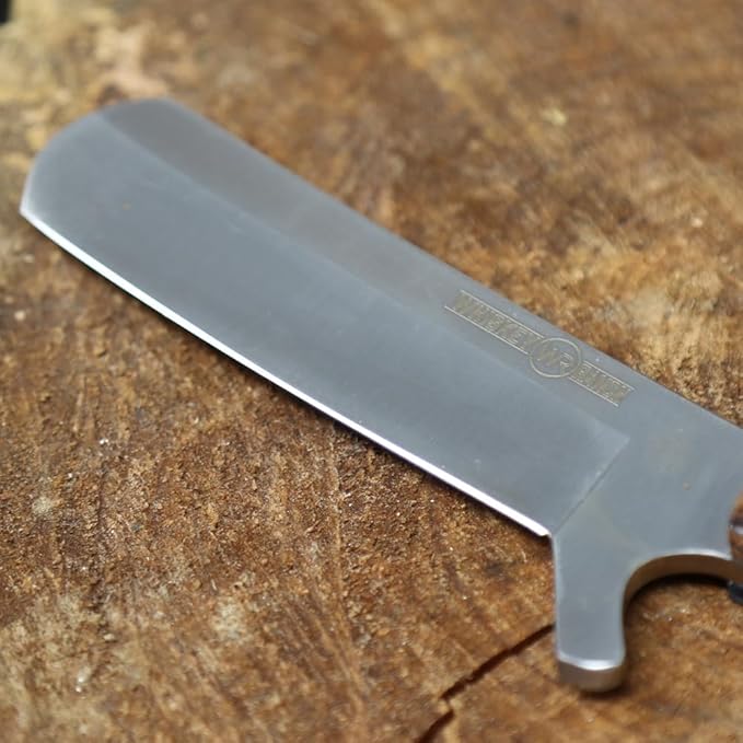 WHISKEY BENT HAT CO. Bullcutter 2 Fixed Blade Knife 440C Stainless Steel 3 Blade w/Leather Sheath (Spring Branch)