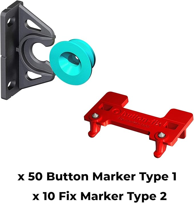 Button Fix Type 2 Bracket Marker Connecting 90 Degree Panels with New Upgraded Button (50 Sets + 10 Marker Guides)