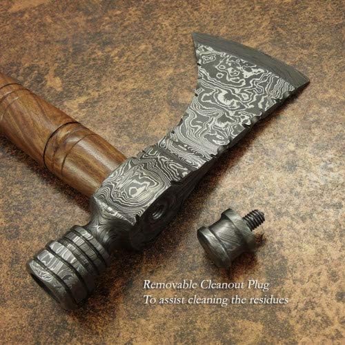 Axe Damascus Steel 22 Rose Wood Handle Axe/Hand Forged Woodsman Axe