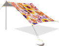 Beach Canopy with Windproof Ropes &amp Sandbags Beach Tent Sun Shade Sun Shelter for Camping Trips Fishing Backyard Fun or Picnics Flowers
