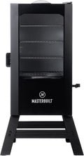 Masterbuilt® 30-inch Digital Electric Vertical BBQ Smoker with Leg Kit Side Wood Chip Loader and 710 Cooking Square Inches in Black Model MB20070421