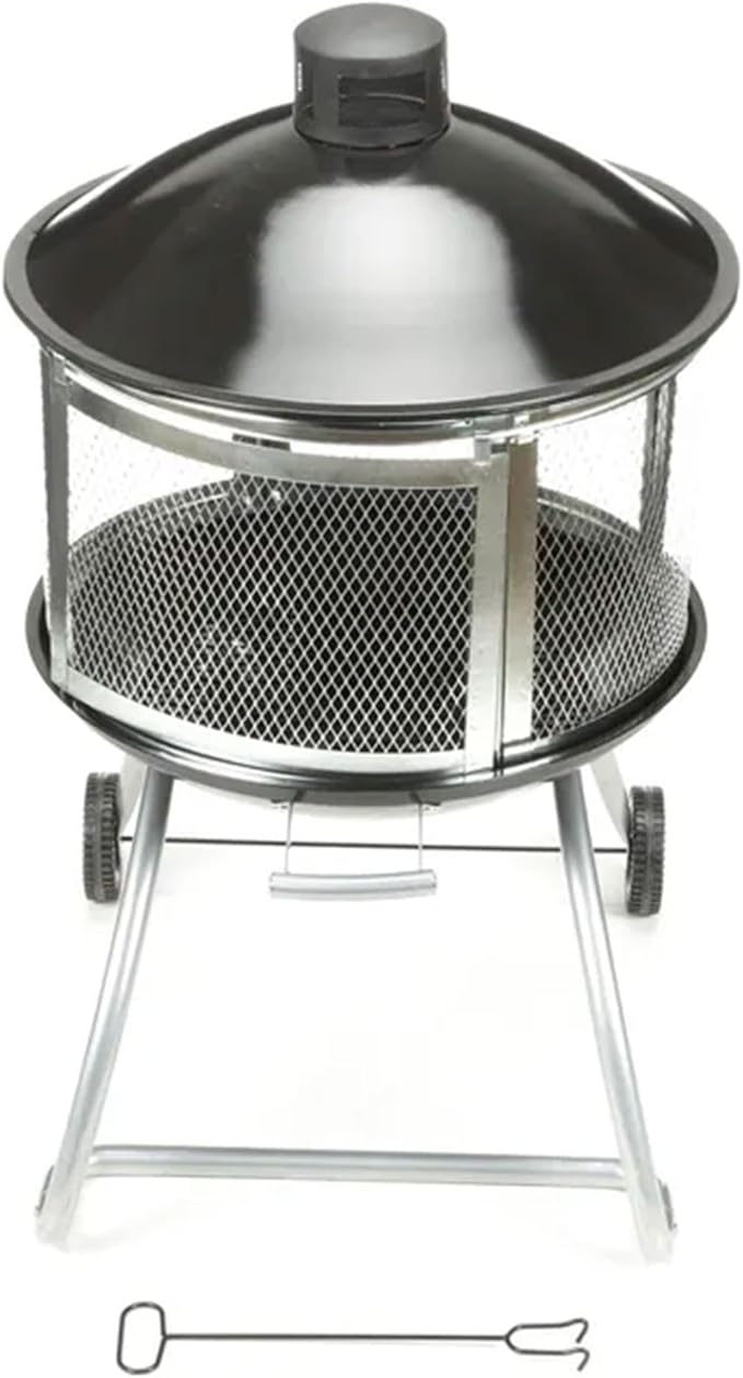Four Seasons Courtyard Outdoor Fire Pit with Sliding Door and Top Lid 28