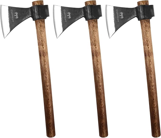 16.5 Throwing Axe 3 Pack Throwing Axes and Tomahawks with High Carbon Steel &amp Beech Wood Handle Well Balanced Great for Axe Throwiing Game Recreationb and Competition
