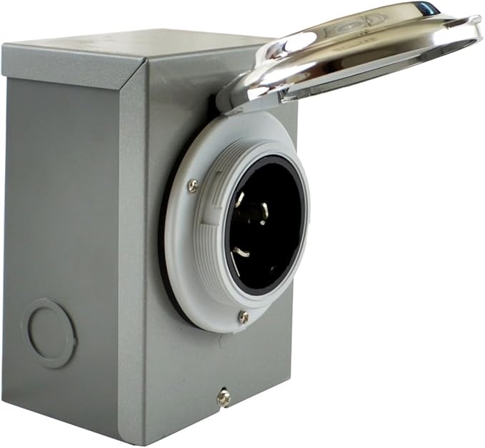 Conntek 80SS2-CPBX 50 Amps 125/250 Volts Power Inlet Box for Generators Up to 12500 Watts Chrome Plated Cap