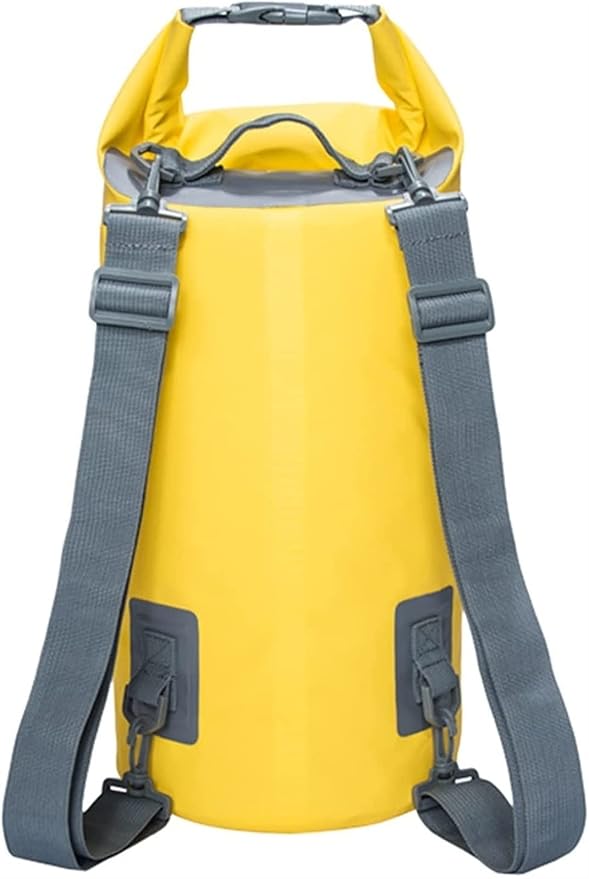 Waterproof Dry Bag Floating Waterproof Dry Bag Roll Top Dry Compression Sack with Adjustable Shoulder Straps (Color : Yellow)