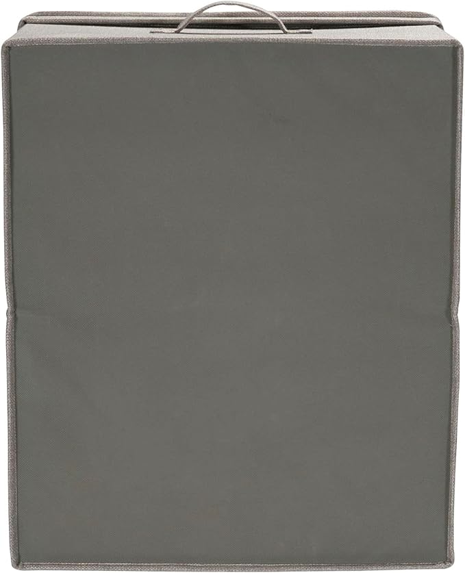 Household Essentials Jumbo Fabric Storage Bins 2 Pack Sturdy Sides and Reinforced Bottom Luxe Fabric Poly Linen Gray