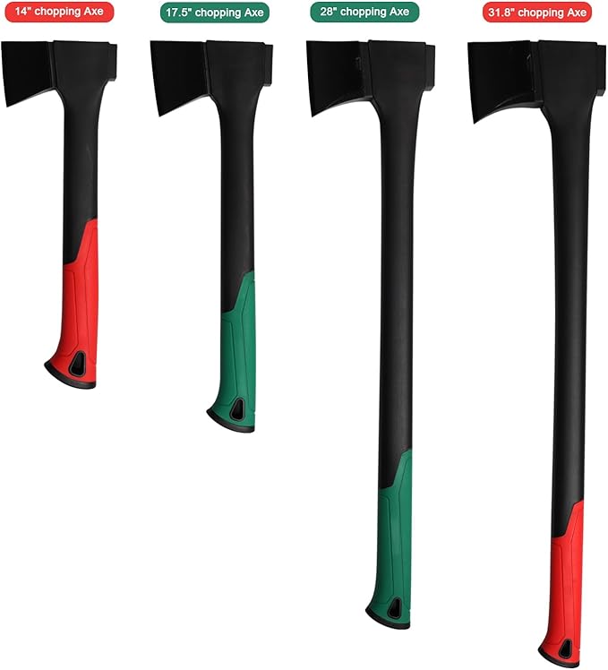 Camping Hatchet 31.8 InchSurvival Hatchet Tactical for Wood Chopping and KindlingHatchet Axewith V Grind Blade Lightweight Nylon Fiber Handlefor Outdoor Survival Gardening Hiking (L)