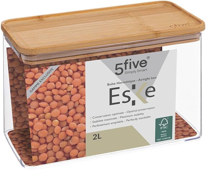 5five - Rectangular box eske with bamboo lid 2L