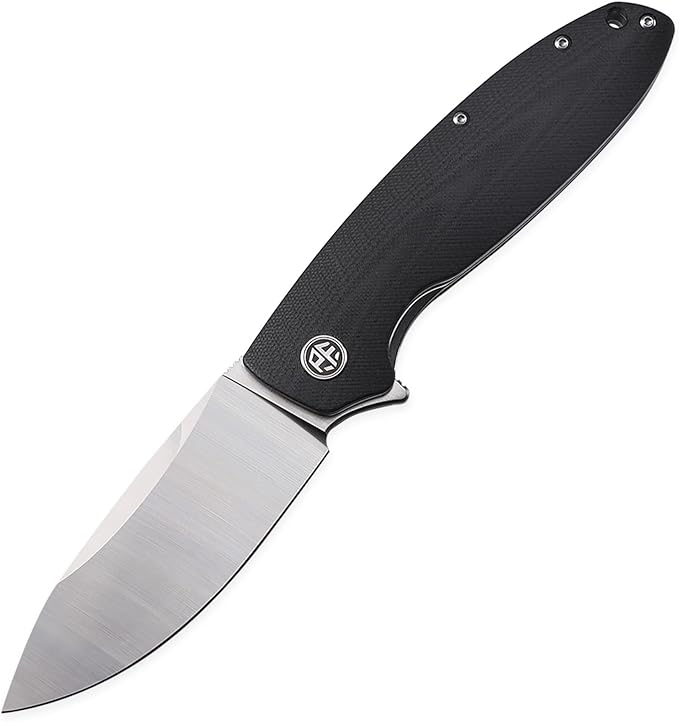 Petrified fish PFB01 Terra3.54 D2 Steel Blade G10 Handle Flipper Liner lock Folding knife (Black)