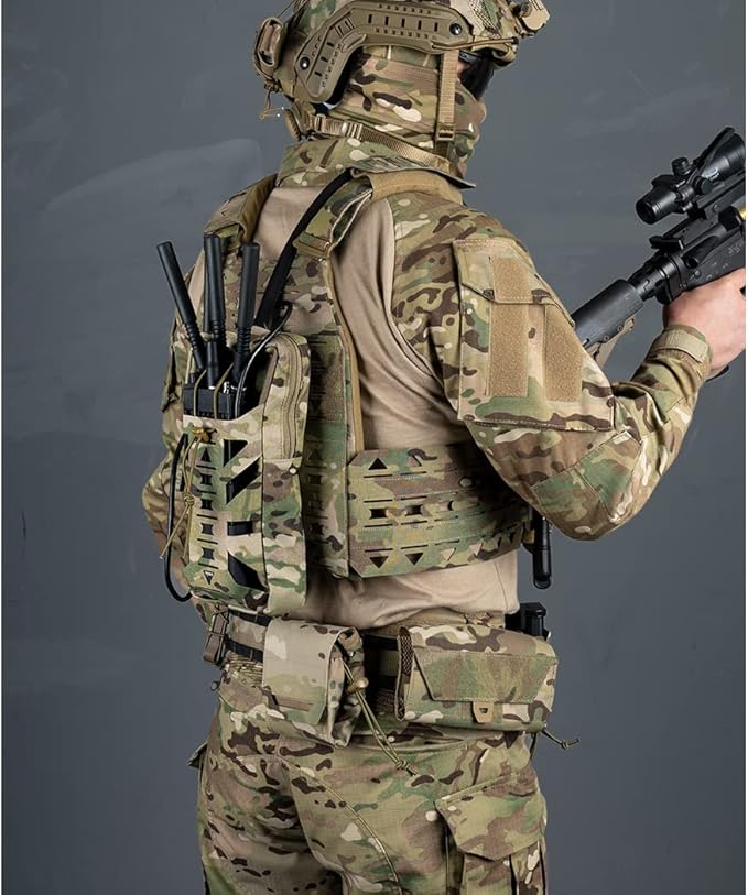 Tactical Hydration Pouch with Inner Bladder for 1L Water Bag Laser Cut MOLLE Hydration Pouch for Hiking Biking Running and Climbin 500D Nylon
